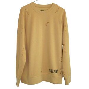 Men's Carbon Distressed Yellow Sweatshirt Sz S‎